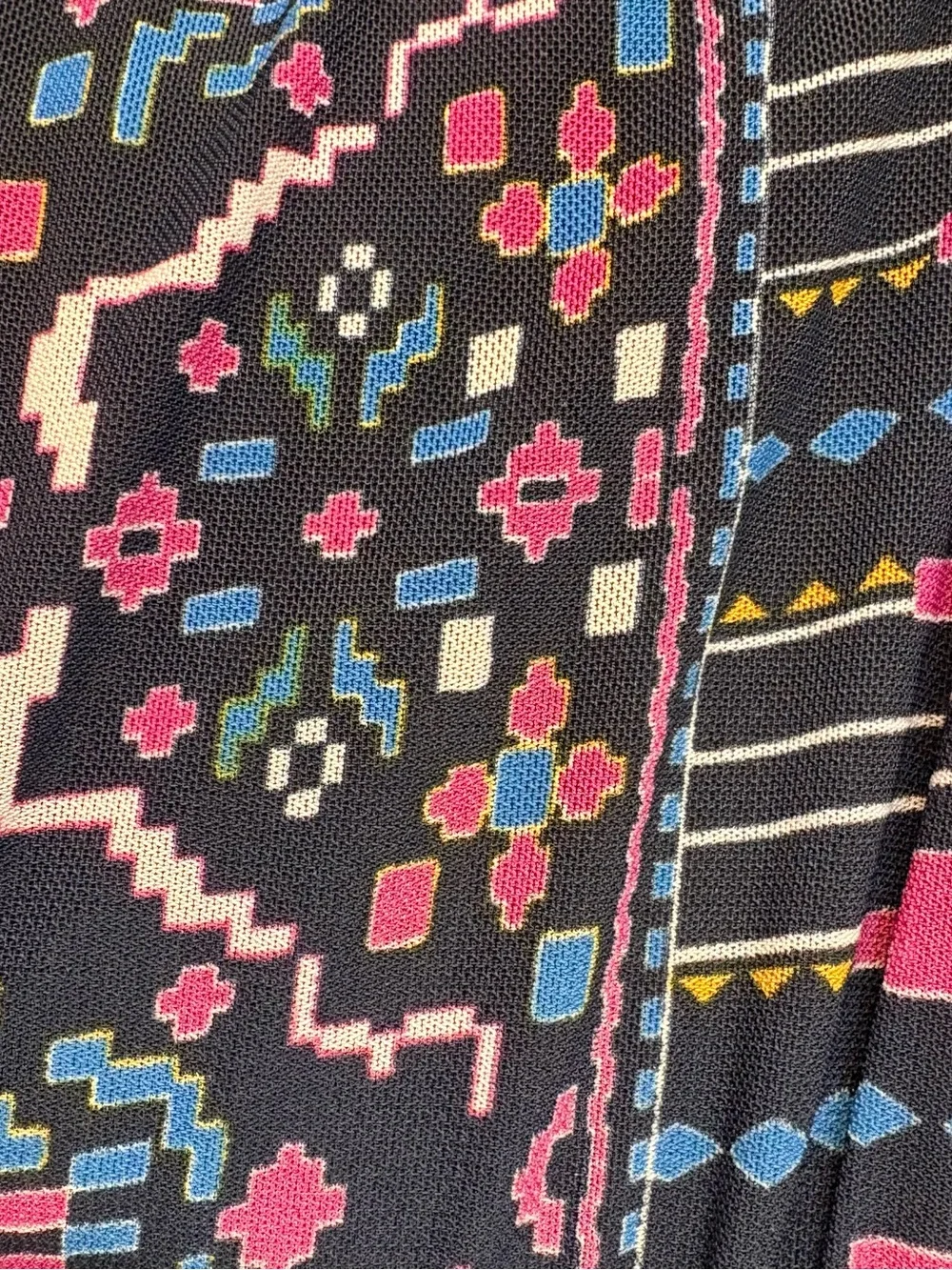 Knox Rose Navy Tiered Maxi Skirt with Pink & Blue Boho/Tribal Print - Picture 2 of 4